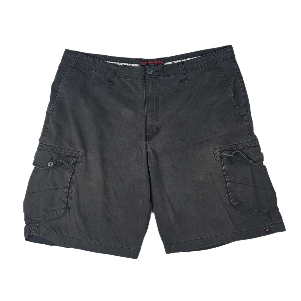 Vintage Tony Hawk Cargo Shorts Mens 38 Black Skate Casual Utility Pockets 90s